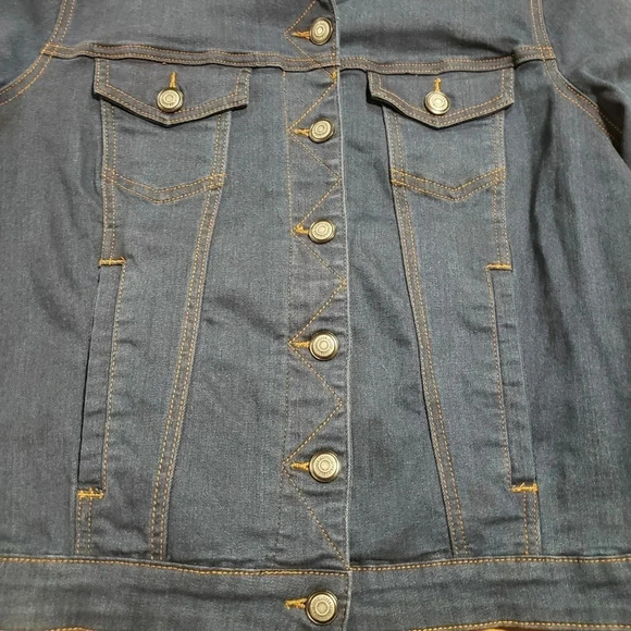 (A-1)NWT Love  and legend Womans Dark Blue Jean Jacket Womans Size 22 - Picture 3 of 4